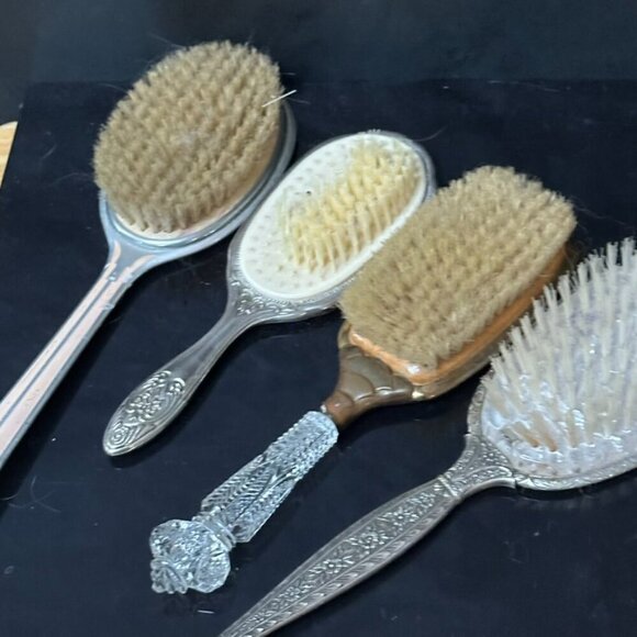 Antique Brush Lot Vanity Vintage Brushes Art Deco Nouveau Shabby Chic 1920s - Picture 4 of 11
